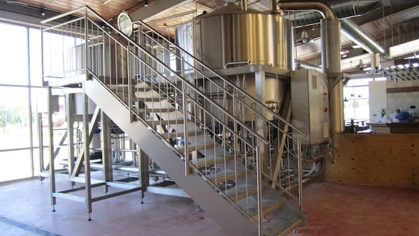 Brewing tanks inside brewery